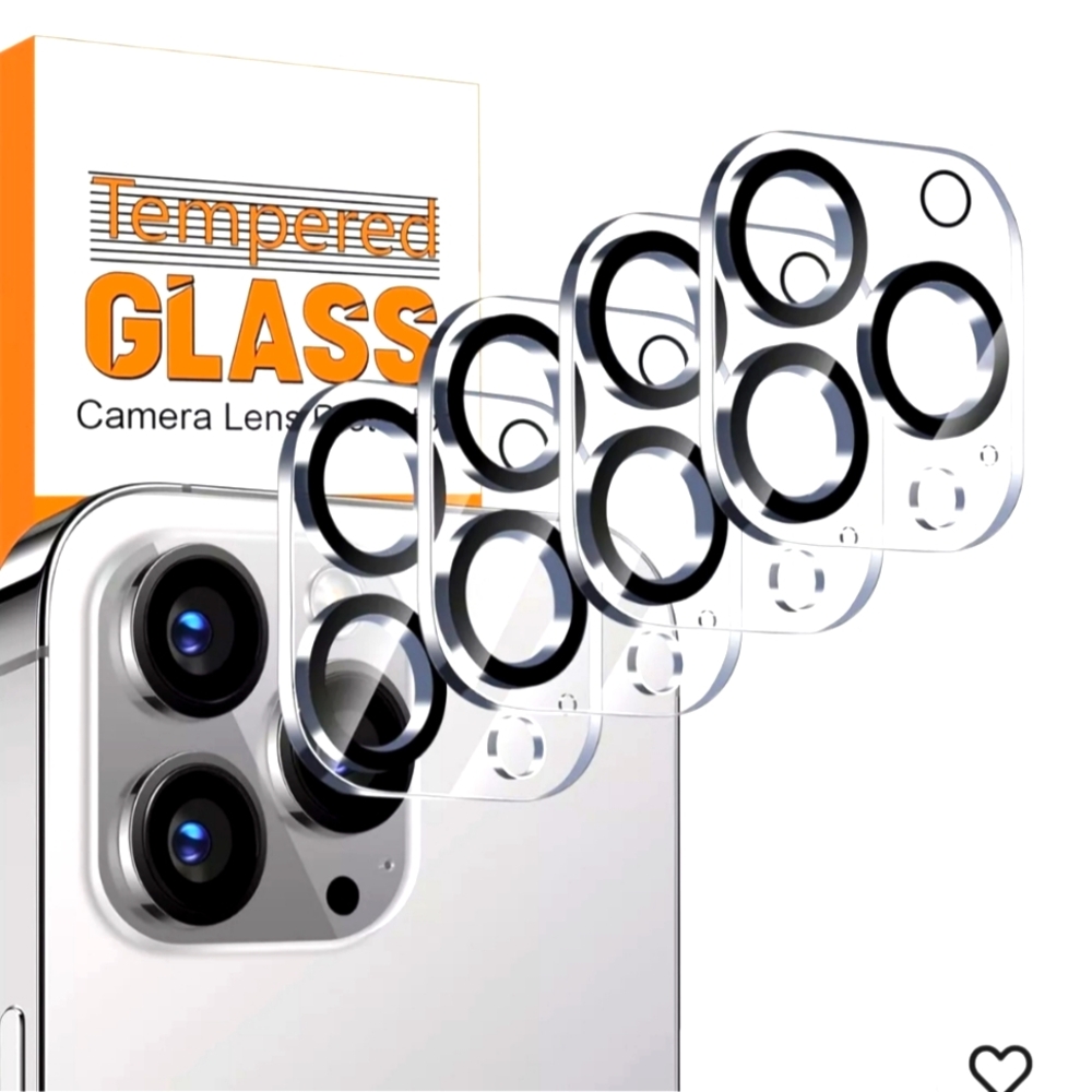 Bundle 5 Pks Temepred Glass Screen Protector iPhone 15 pro 4 Pk Clear bk Ring